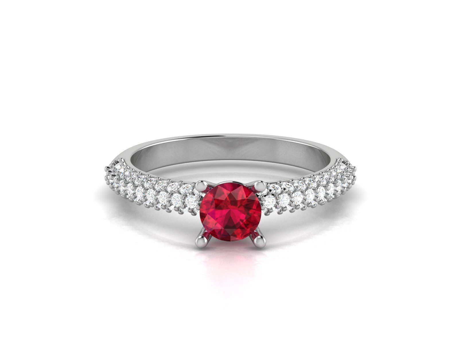 Women solitaire ring 3dm render detail 3D print model_4