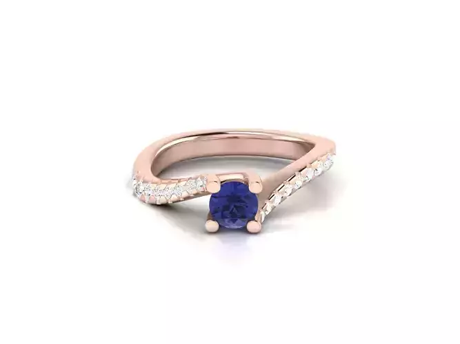 Women solitaire ring 3dm render detail