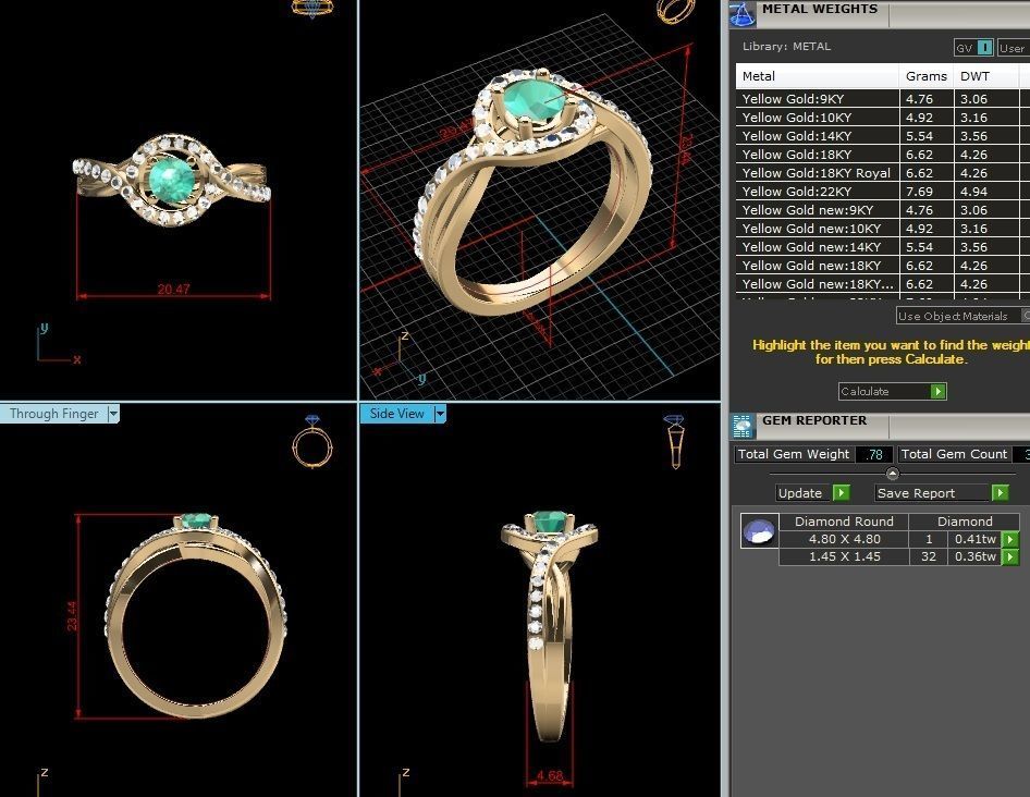 Women solitaire ring 3dm render detail 3D print model_1