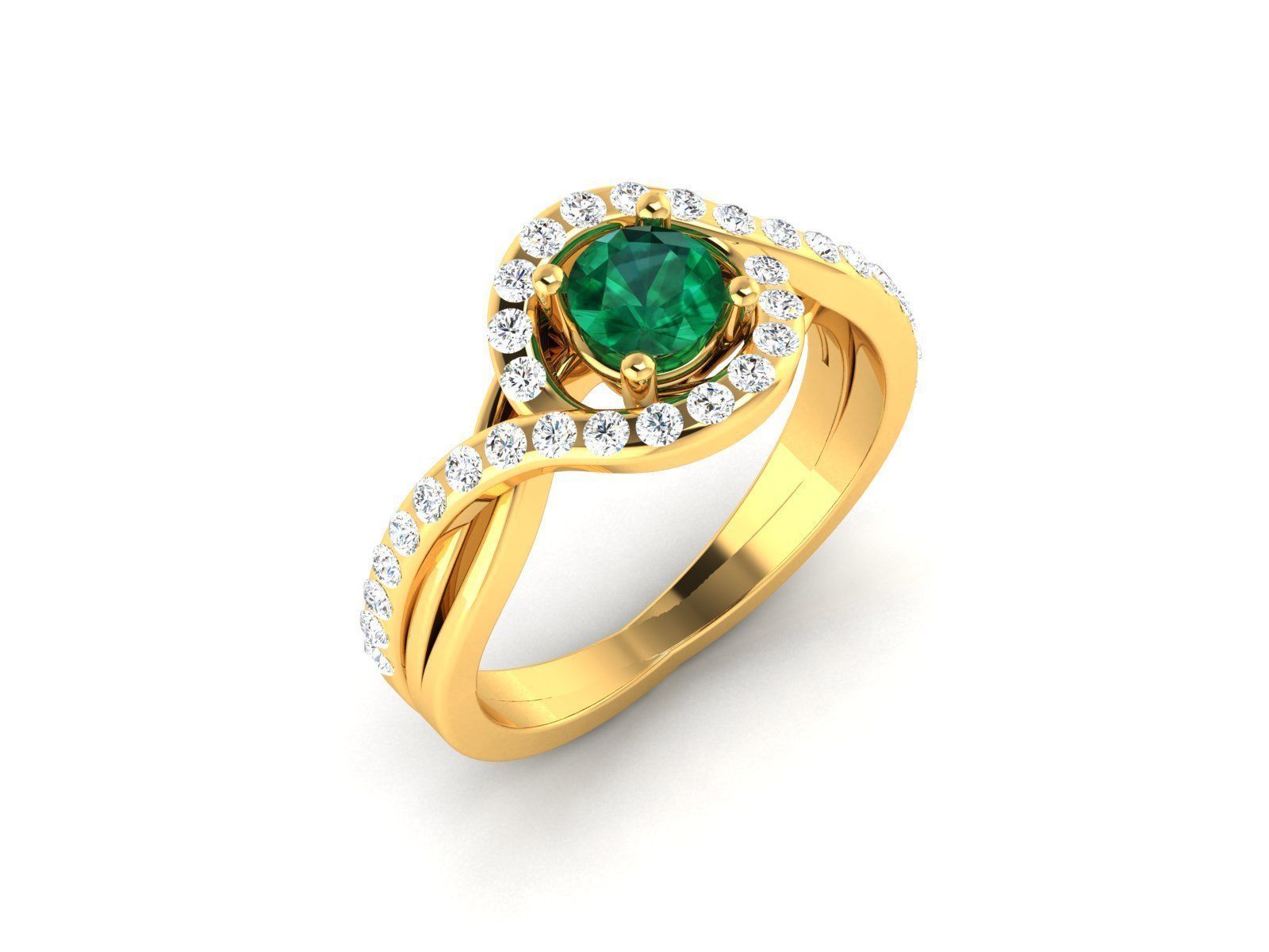 Women solitaire ring 3dm render detail 3D print model_4