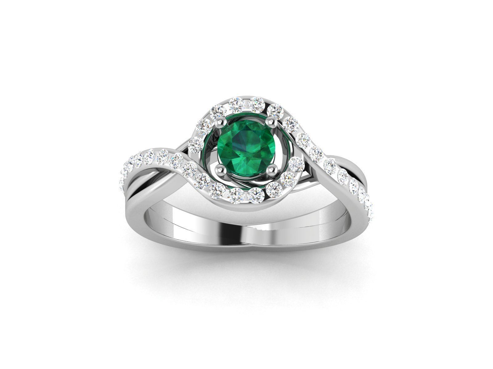 Women solitaire ring 3dm render detail 3D print model_6