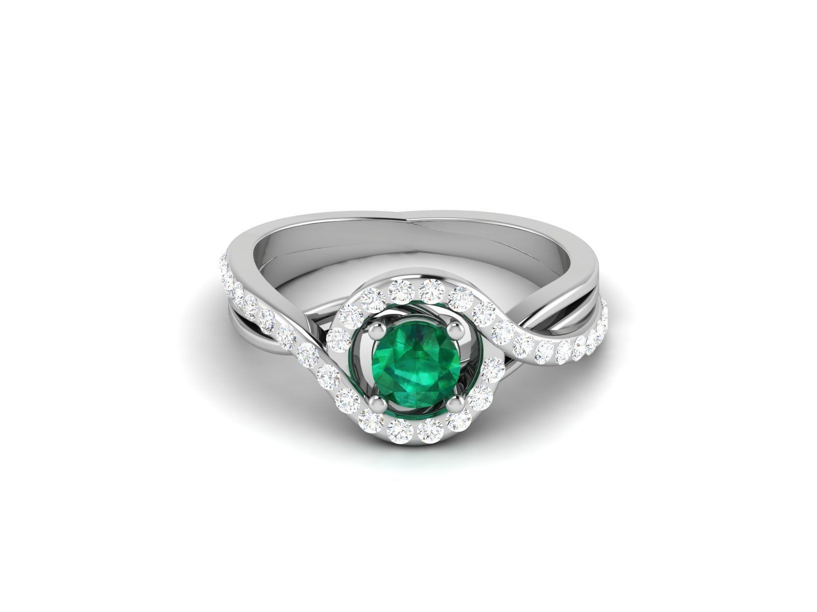 Women solitaire ring 3dm render detail 3D print model_8