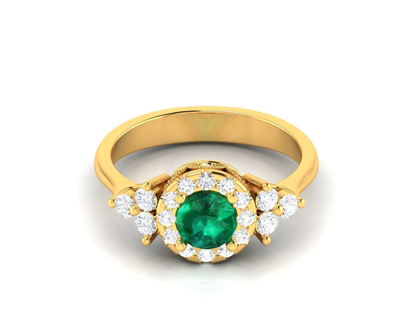 Women solitaire ring 3dm render detail 3D print model_5