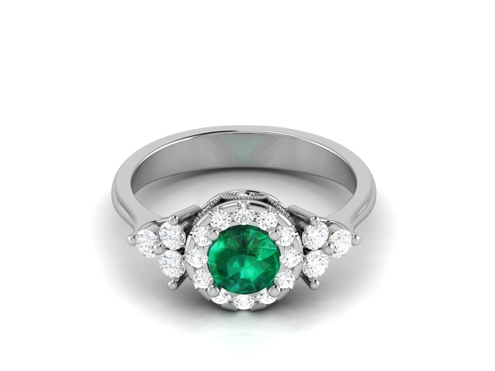 Women solitaire ring 3dm render detail 3D print model_4