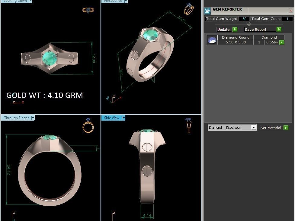 Gents ring 3dm render detail 3D print model_1