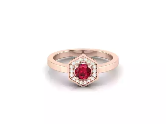 Women solitaire ring 3dm render detail