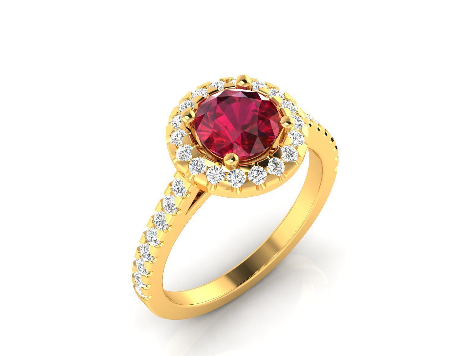 Women solitaire ring 3dm render detail 3D print model_10