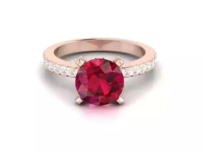 Women solitaire ring 3dm render detail