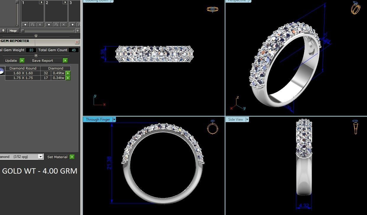 Women ring 3dm render detail 3D print model_1