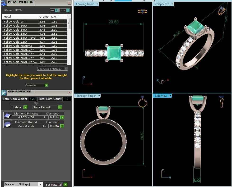 Women solitaire ring 3dm render detail 3D print model_6