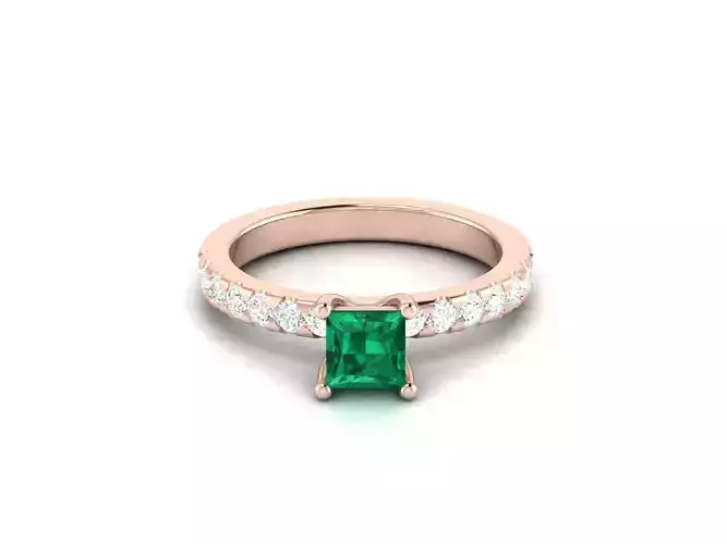 Women solitaire ring 3dm render detail