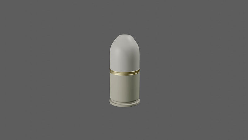 Grenade launcher bullet for military games and war cg projects Low-poly 3D model_10