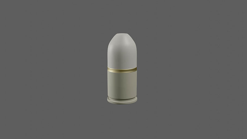 Grenade launcher bullet for military games and war cg projects Low-poly 3D model_16