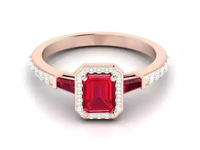 Women solitaire ring 3dm render detail