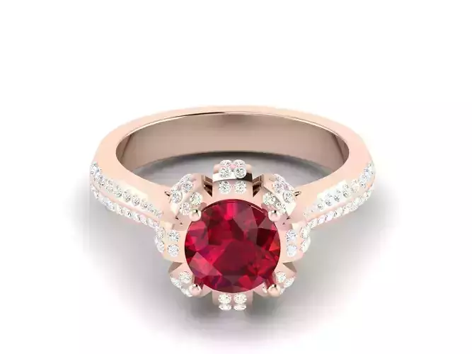 Women solitaire ring 3dm render detail