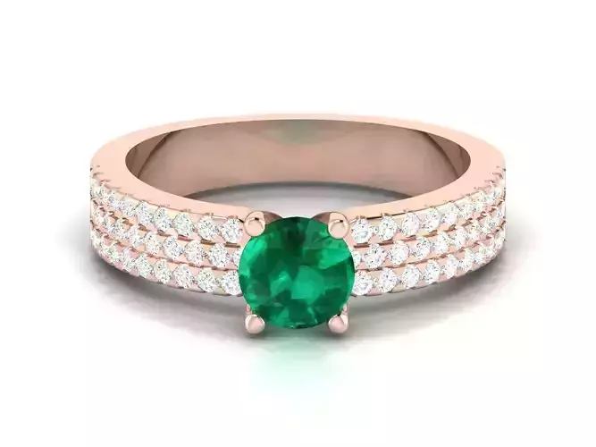 Women solitaire ring 3dm render detail