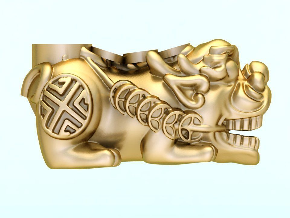 Pixiu Face Bracelet - Unicorn bracelet 3D print model_2