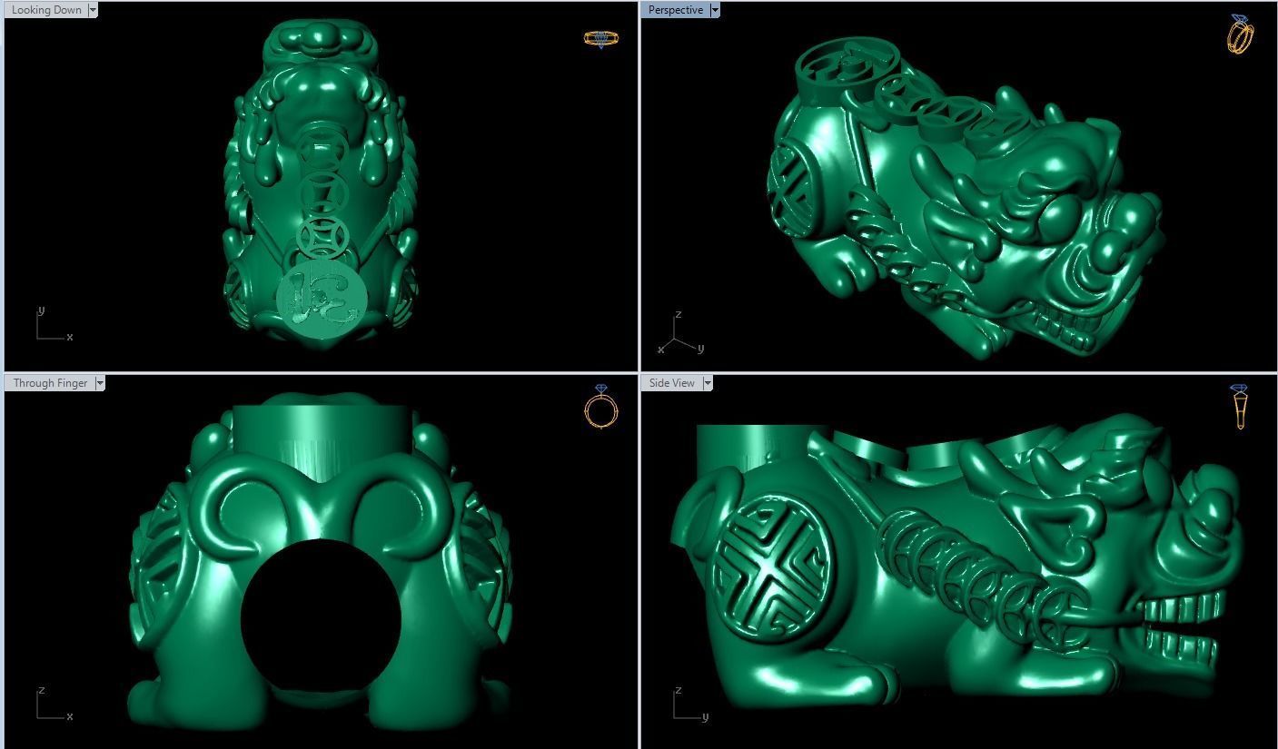 Pixiu Face Bracelet - Unicorn bracelet 3D print model_7