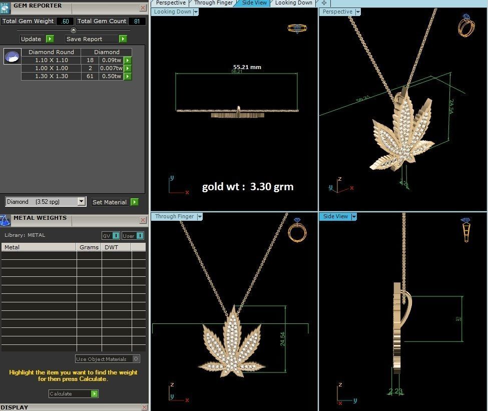 Women flower pendant 3dm render detail 3D print model_9