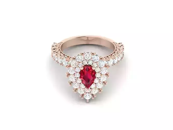 Women solitaire ring 3dm render detail