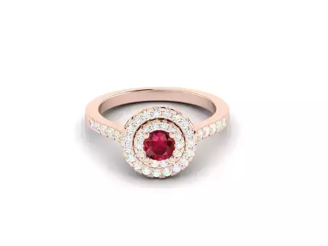 Women solitaire ring 3dm render detail