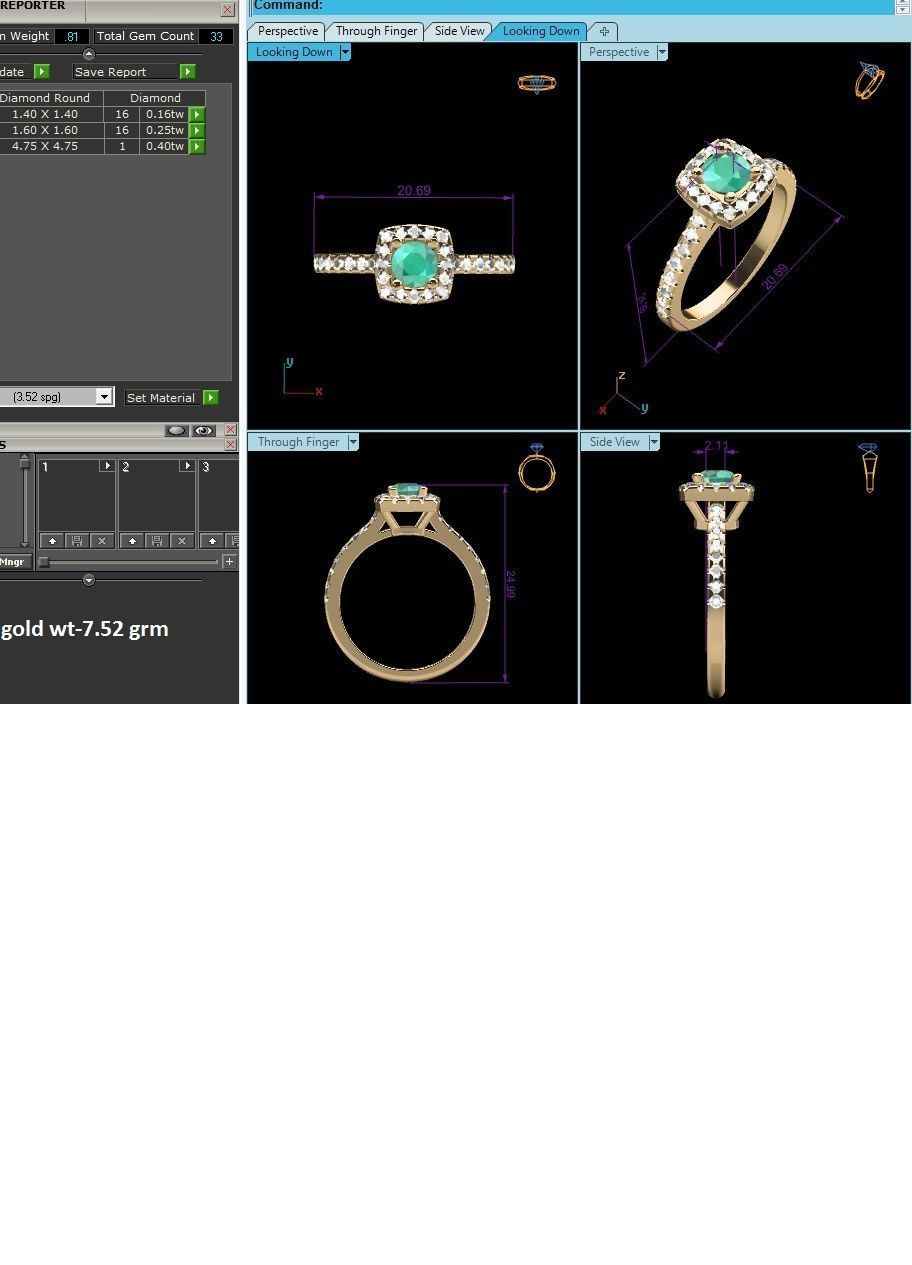 Women solitaire ring 3dm render detail 3D print model_8