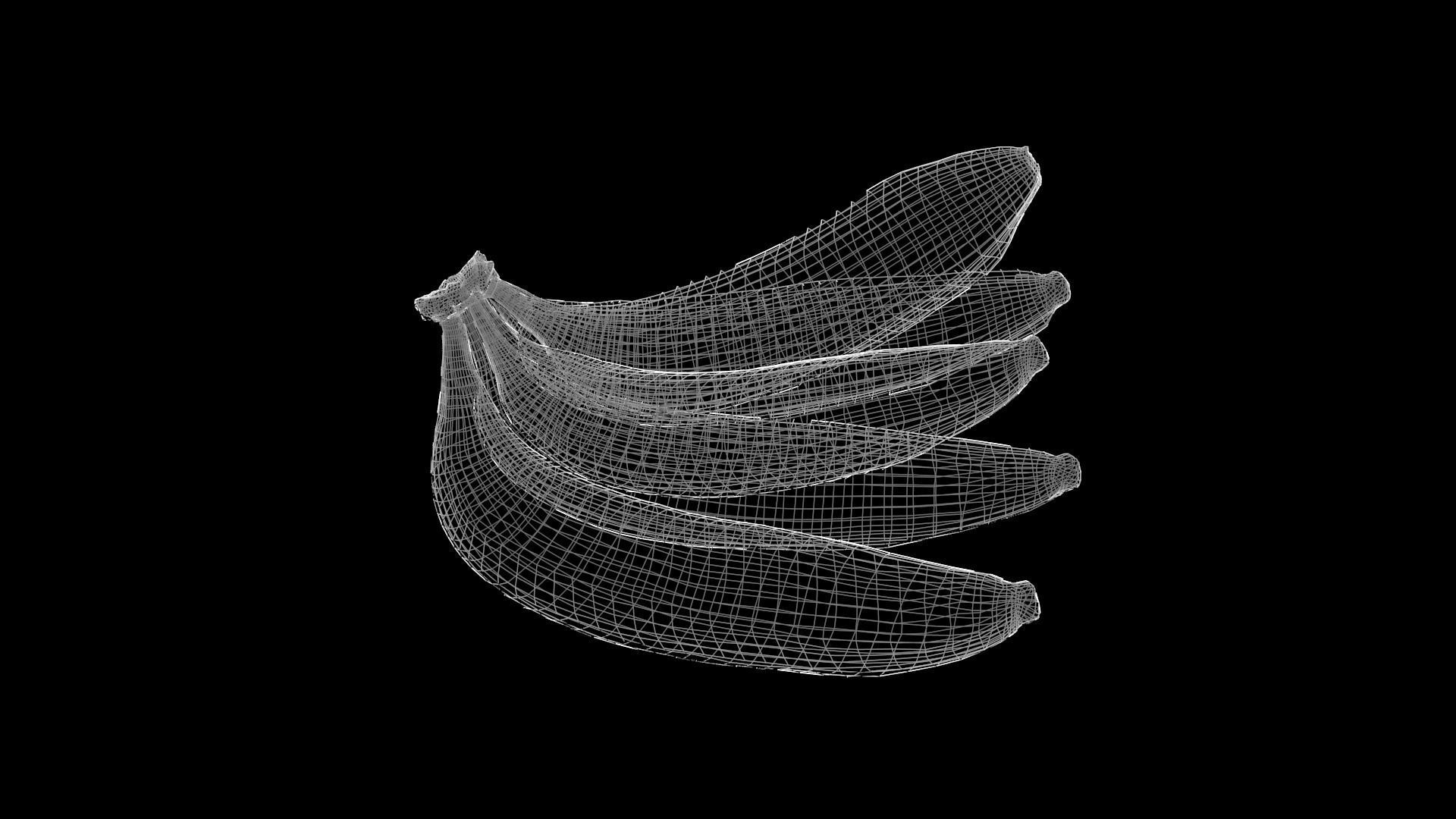 Banana bunch Low-poly 3D model_8