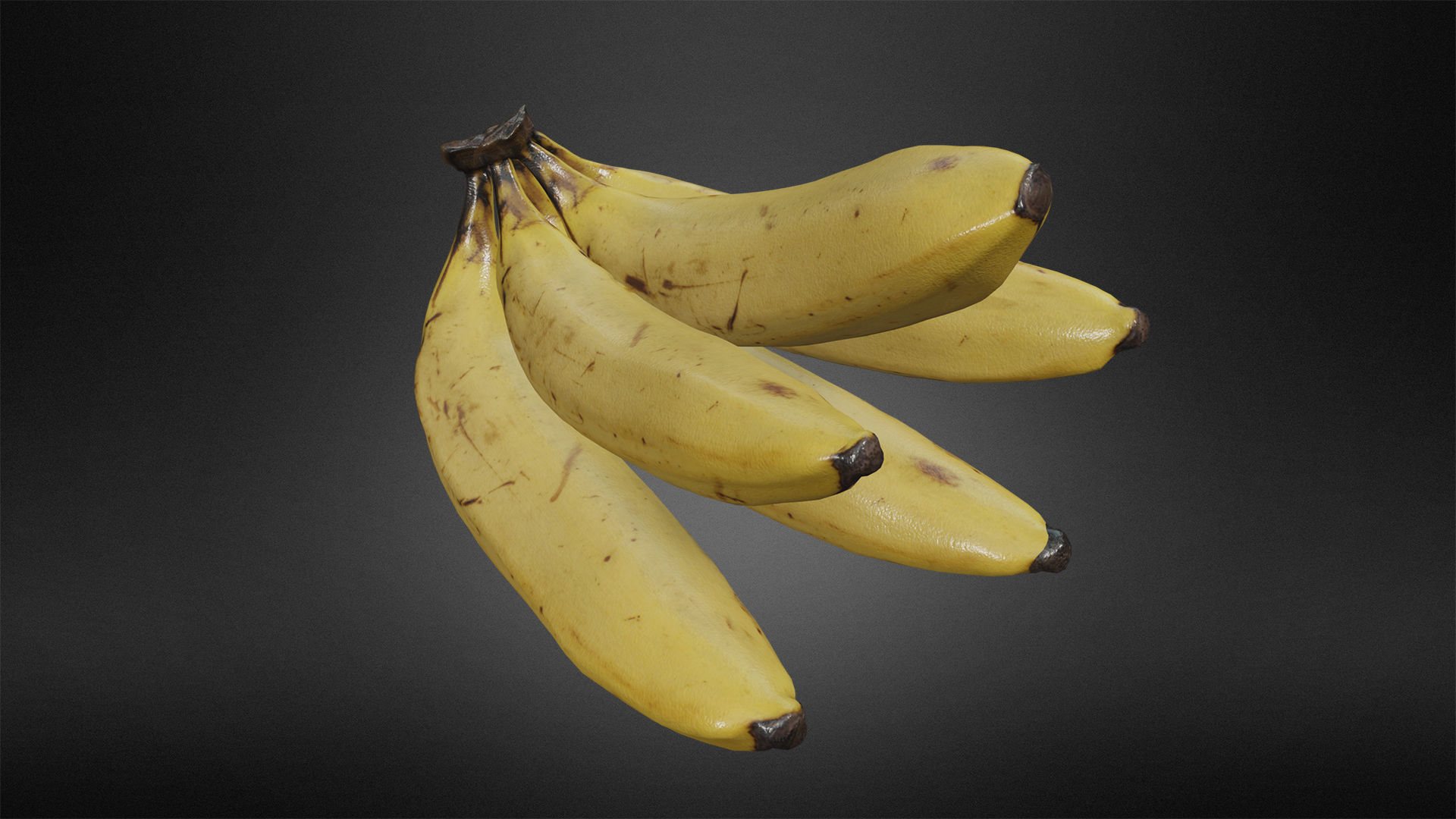 Banana bunch Low-poly 3D model_3
