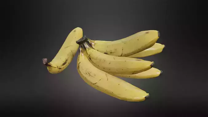 Banana bunch Low-poly 3D model