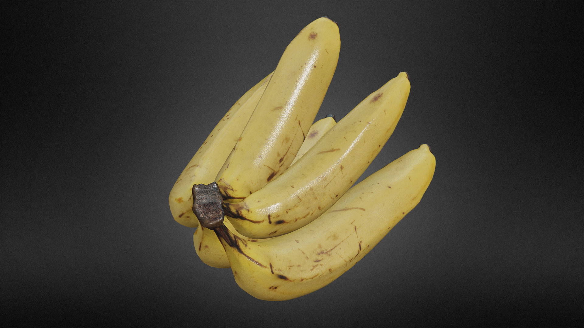 Banana bunch Low-poly 3D model_4