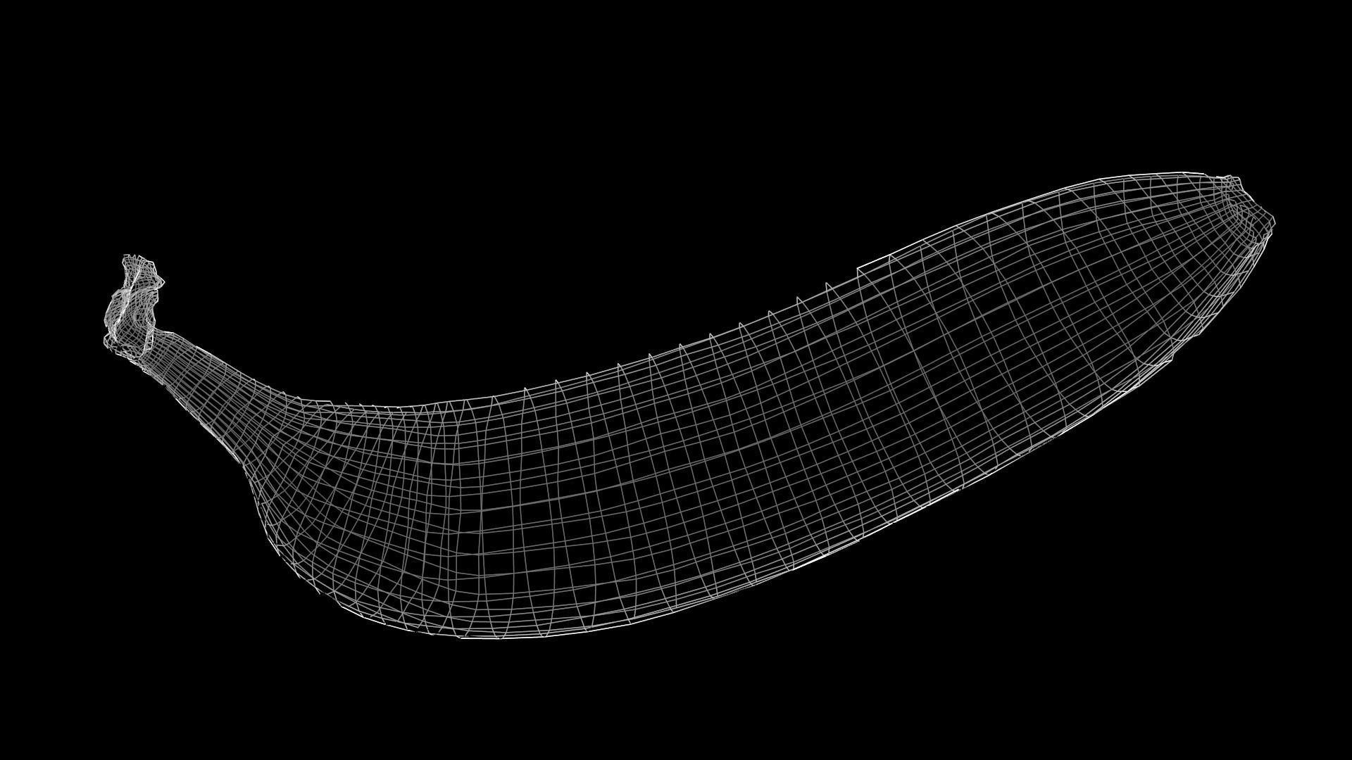 Banana bunch Low-poly 3D model_9