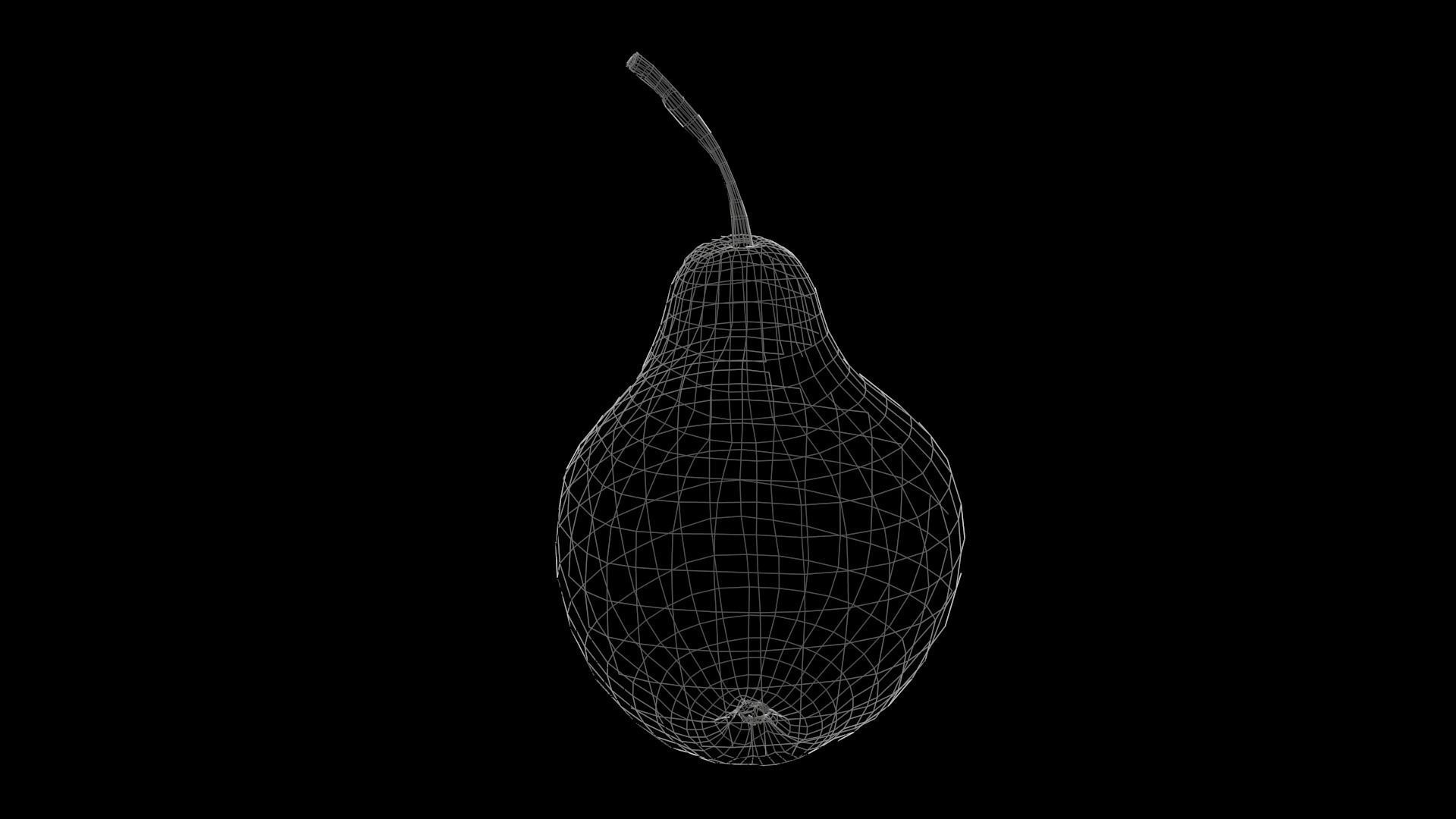 Pear fruit Low-poly 3D model_10