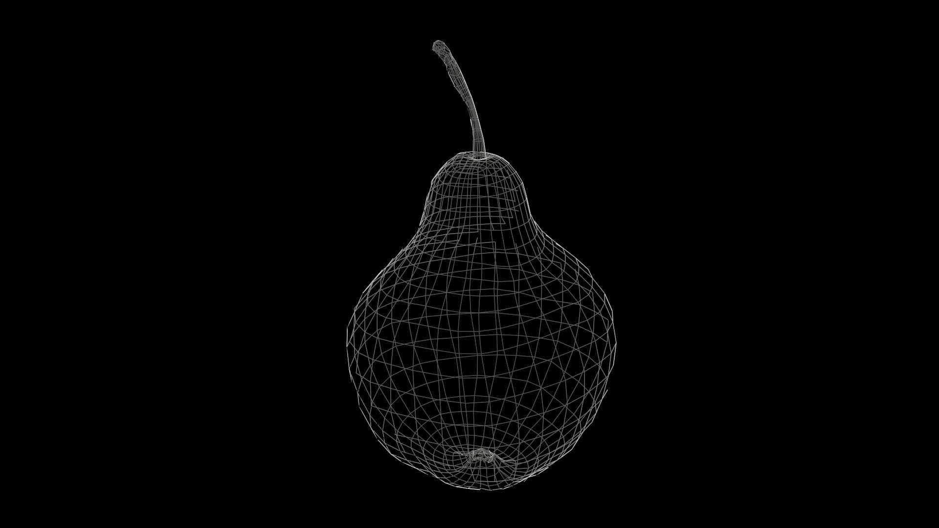 Pear fruit Low-poly 3D model_11