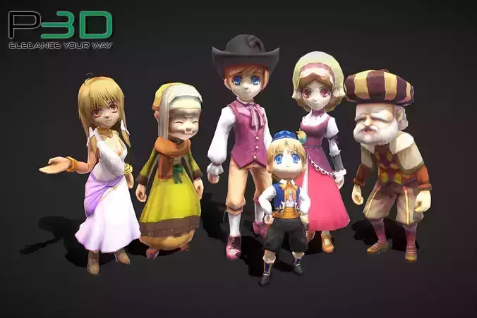 Fantasy RPG Family Pack 3D model
