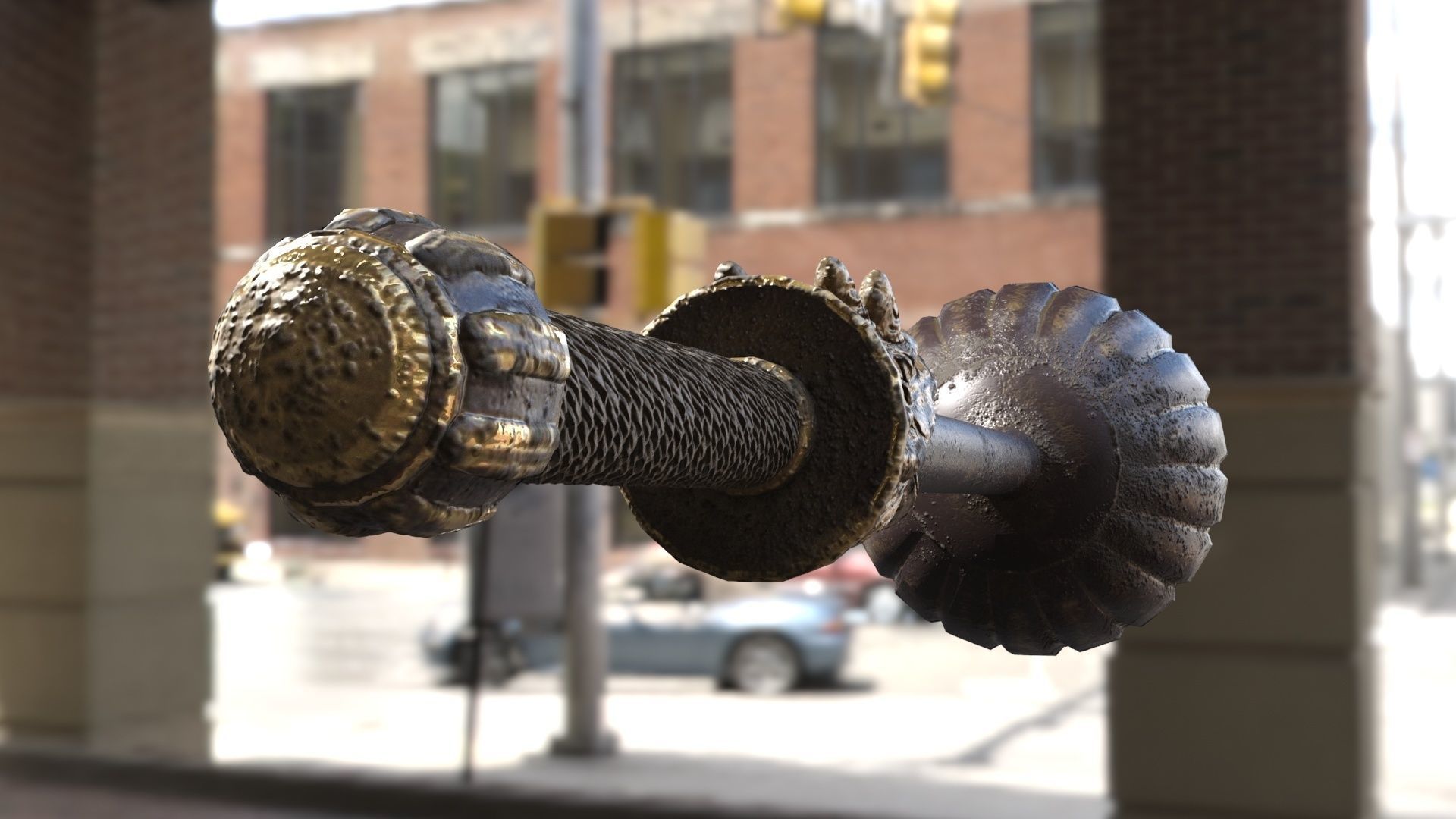 Chinese warhammer Low-poly 3D model_4