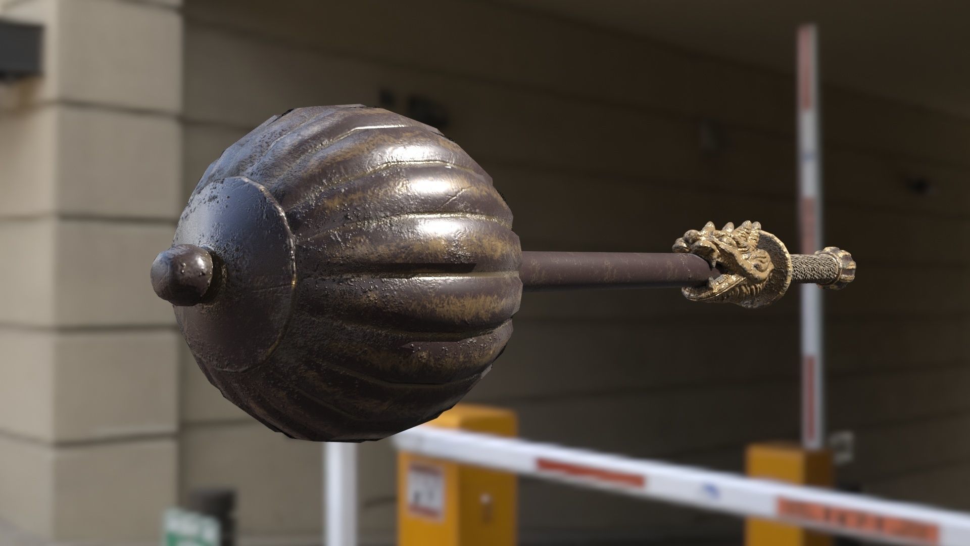 Chinese warhammer Low-poly 3D model_2