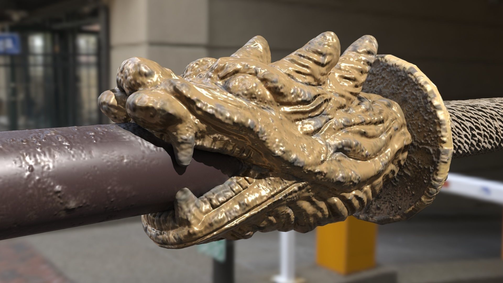 Chinese warhammer Low-poly 3D model_3