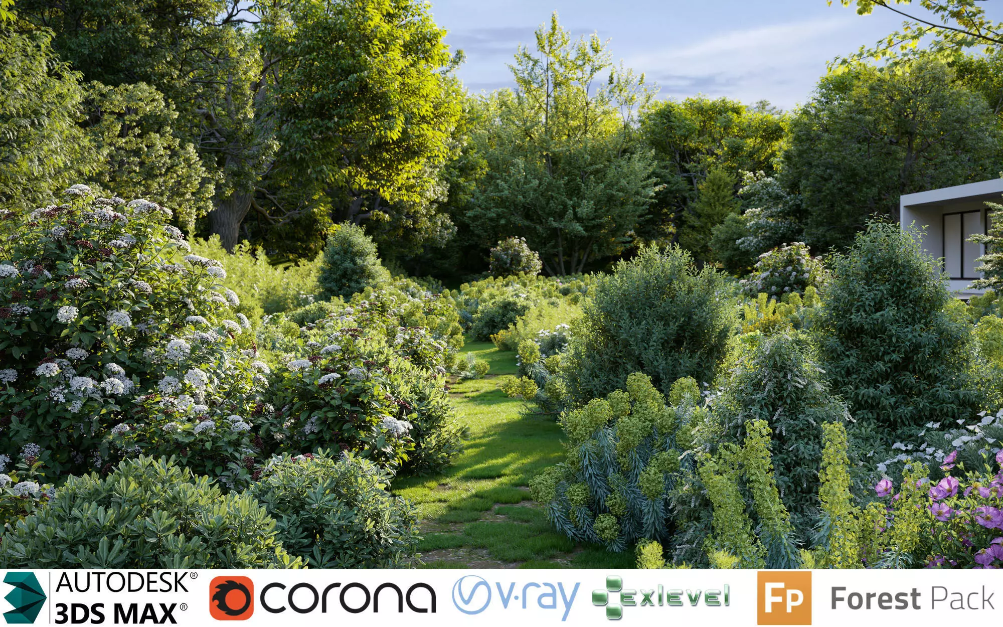 Mediterranean garden plants - Include GrowFX and Mesh file 3D model_1