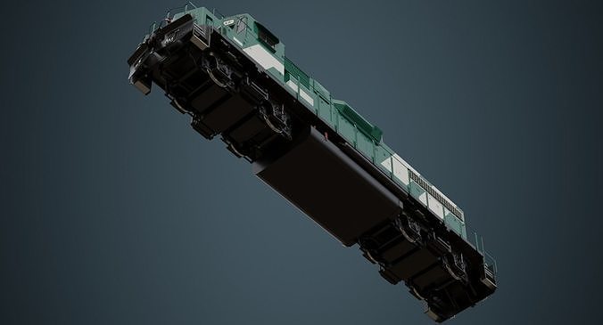 Locomotive 2A Low-poly 3D model 5