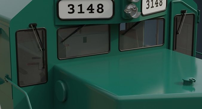 Locomotive 2A Low-poly 3D model 7