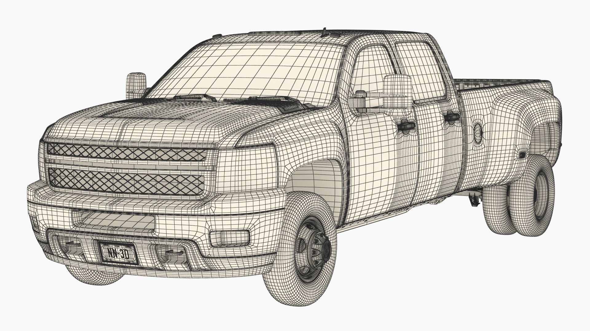 GENERIC DUALLY PICKUP TRUCK 18 3D model_23