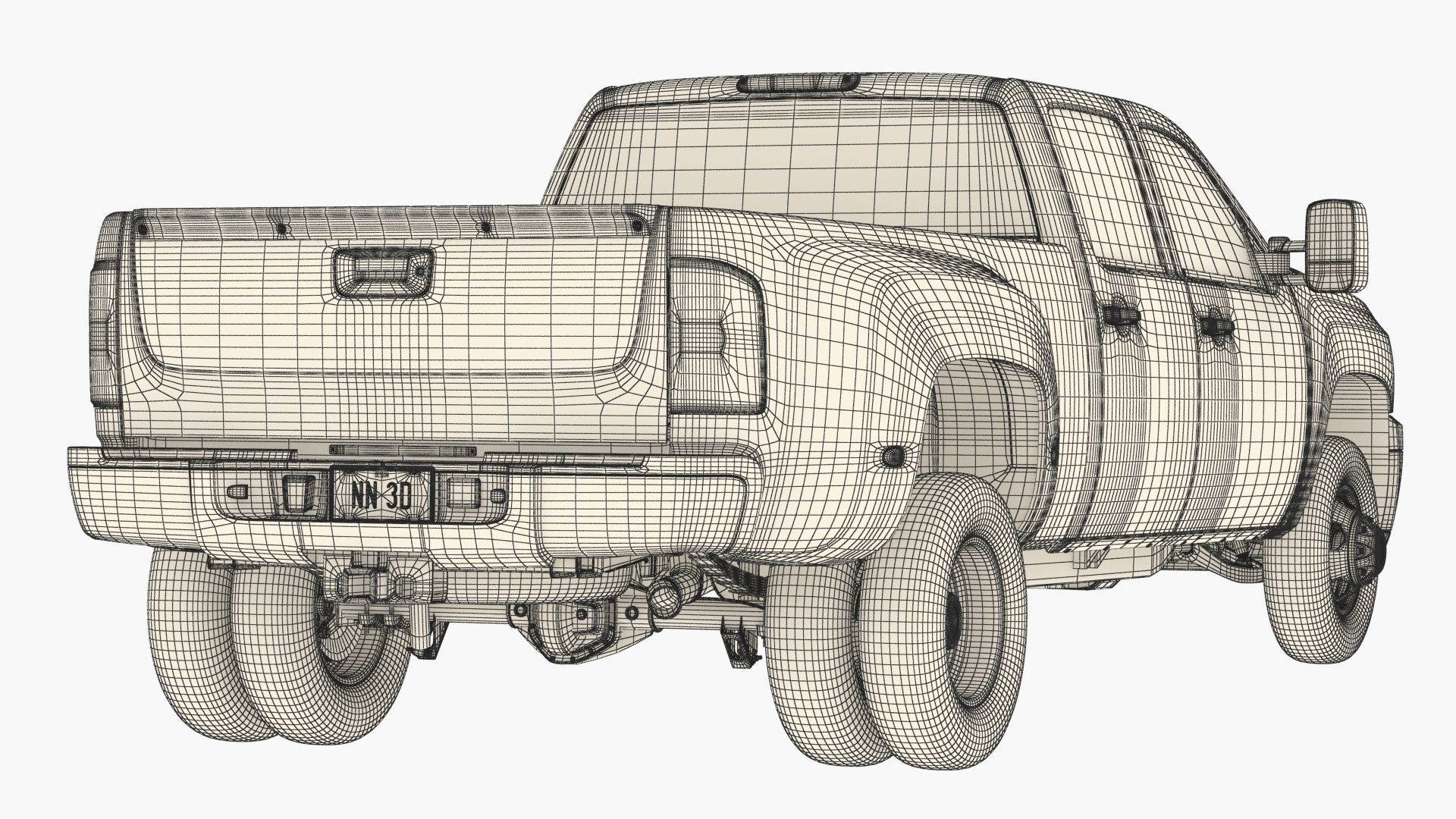 GENERIC DUALLY PICKUP TRUCK 18 3D model_25