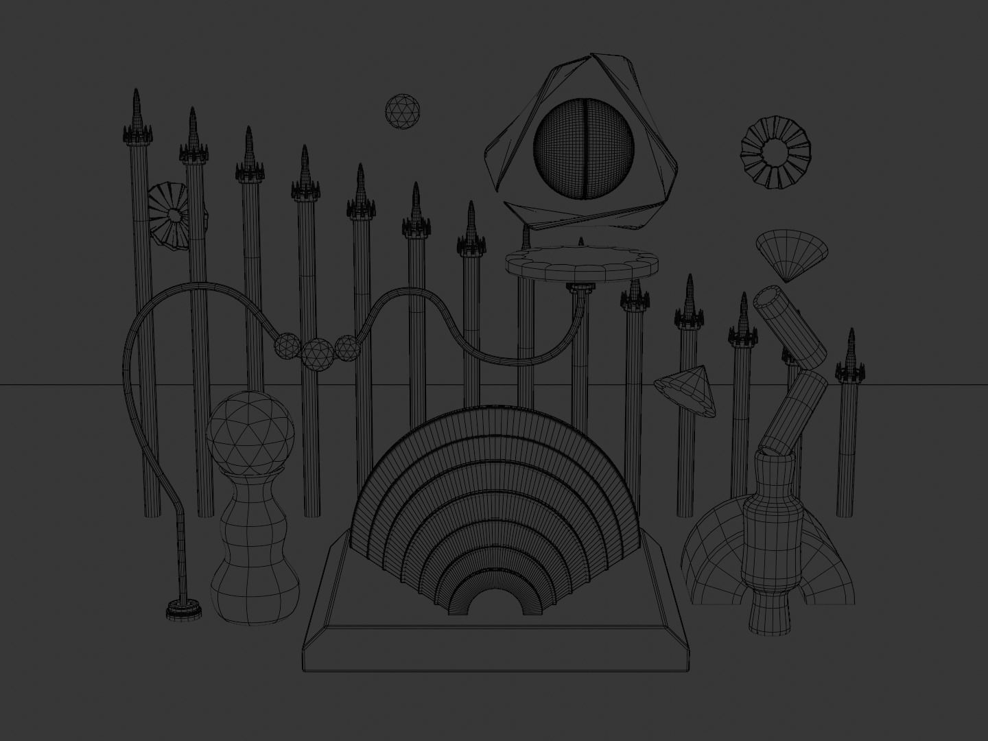 Abstract Minimalistic design 3D model_4