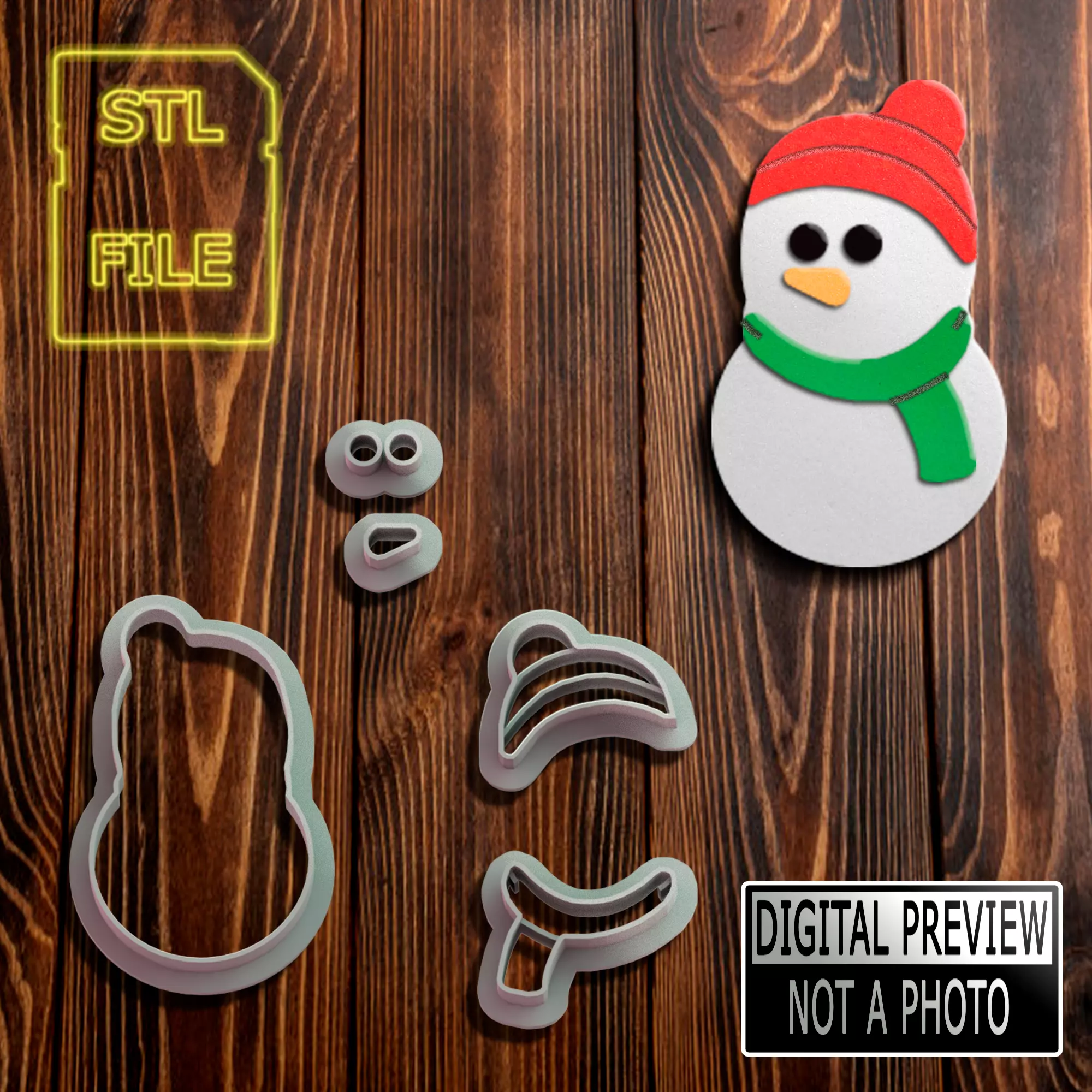 CHRISTMAS CUTTERS - SNOWMAN MODEL 3D print model_0