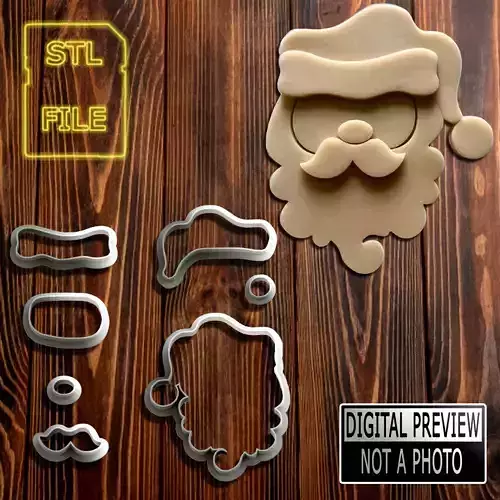 SANTA CLAUS COOKIE CUTTER - CHRISTMAS THEME 3D print model