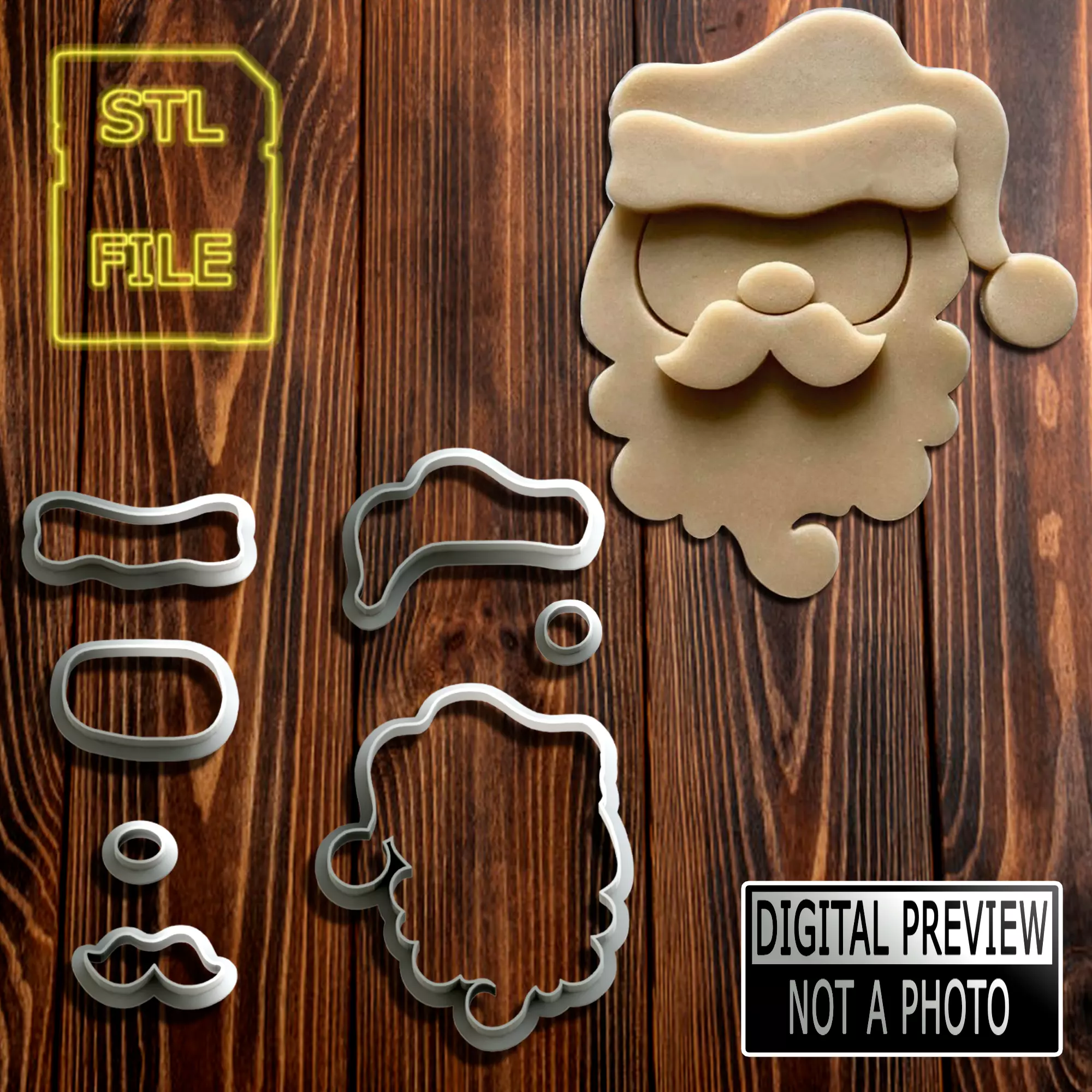 SANTA CLAUS COOKIE CUTTER - CHRISTMAS THEME 3D print model_0