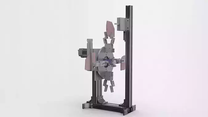 Rotating four-station detection system 3D model