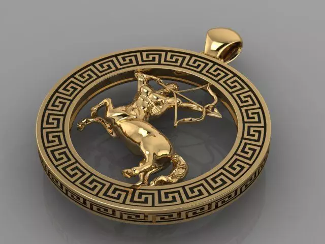 Sagittarius scorpio zodiac pendant 3D print model_0