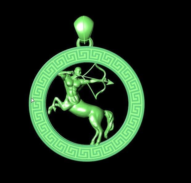Sagittarius scorpio zodiac pendant 3D print model_2