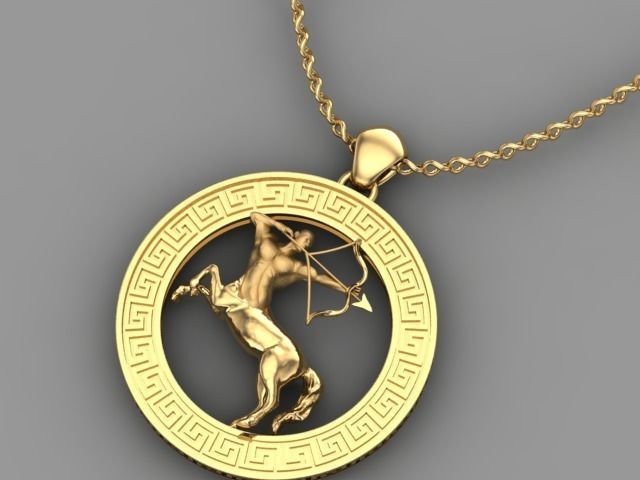 Sagittarius scorpio zodiac pendant 3D print model_9